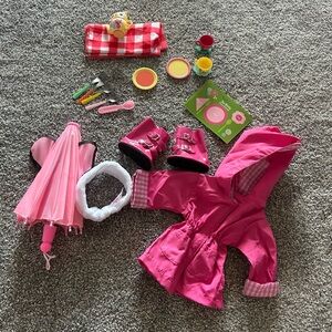 Pink Doll Raincoat Set with Accessories